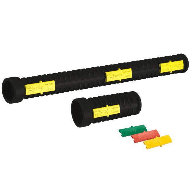 Group picture PP cable protection pipe divided clips SRN SRS Divio_SE 2024