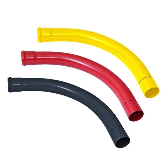 Group picture PVC bend cable protection with rubber sealing