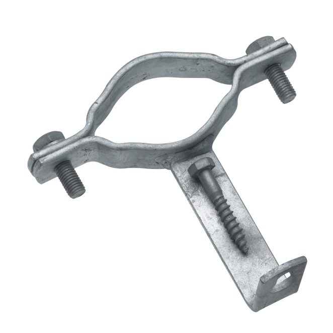 Steel bracket pole mounting grey