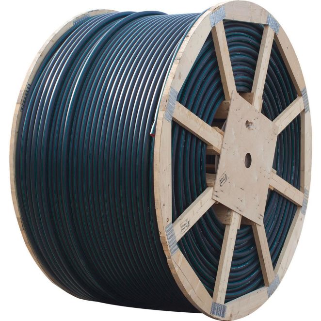 PE smooth cable protection opto on drum blackxgreen