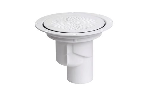 Golvbrunn med bottenutlopp vit