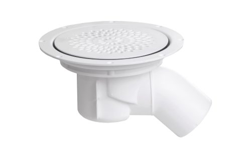 Golvbrunn med sidoutlopp 45gr vit