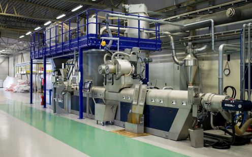 The custom-built compounding system at Pipelife's production facility in Ölsremma .