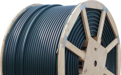 PE smooth cable protection opto on drum blackxgreen