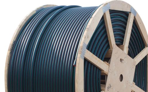 PE smooth cable protection opto on drum blackxgreen