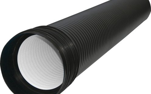 PP Road construction pipe from recycled material Black