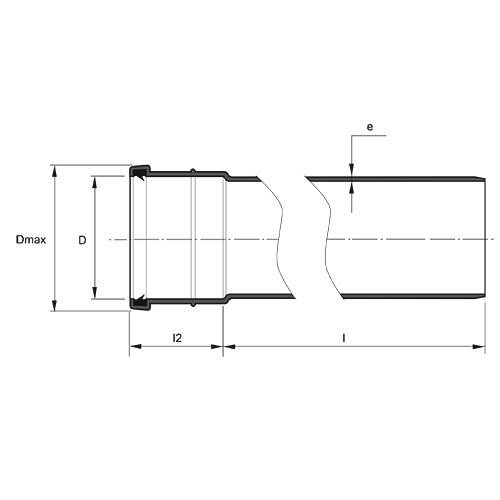 Measurement drawing pipe with socket