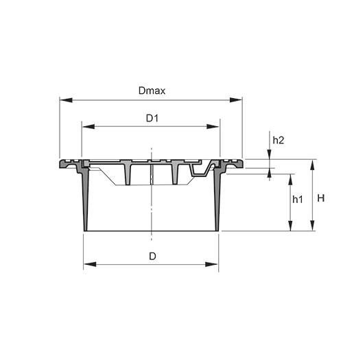 Measurement drawing Cover for cable chamber 400 40 ton