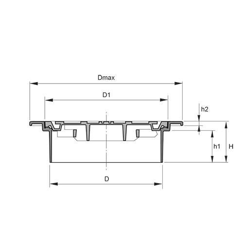 Measurement drawing Cover for cable chamber 600 40 ton