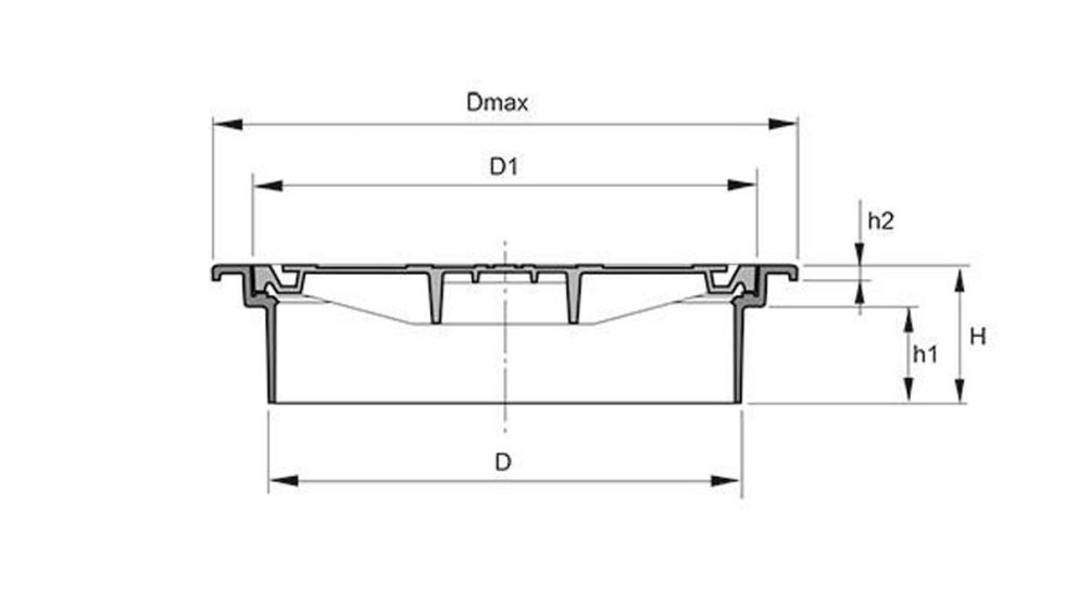 Measurement drawing Cover for cable chamber 800 40 ton