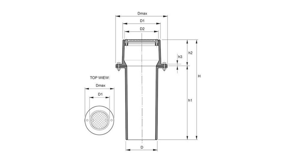 Measurement drawing telescope cover T3