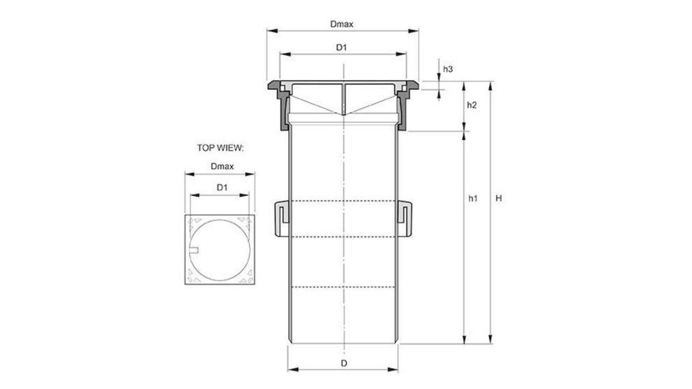 Measurement drawing telescope cover T30 cover