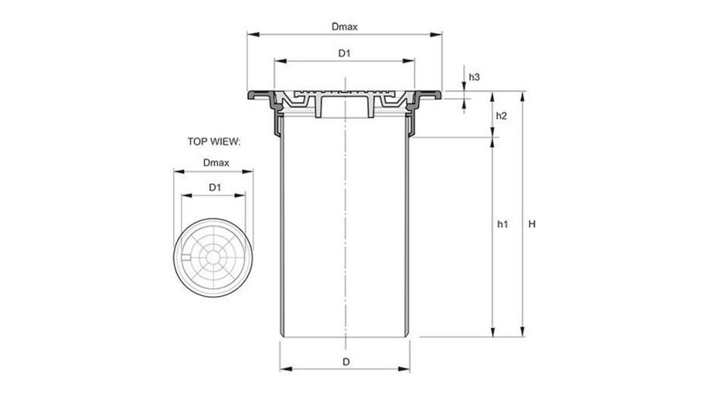 Measurement drawing telescope cover T40