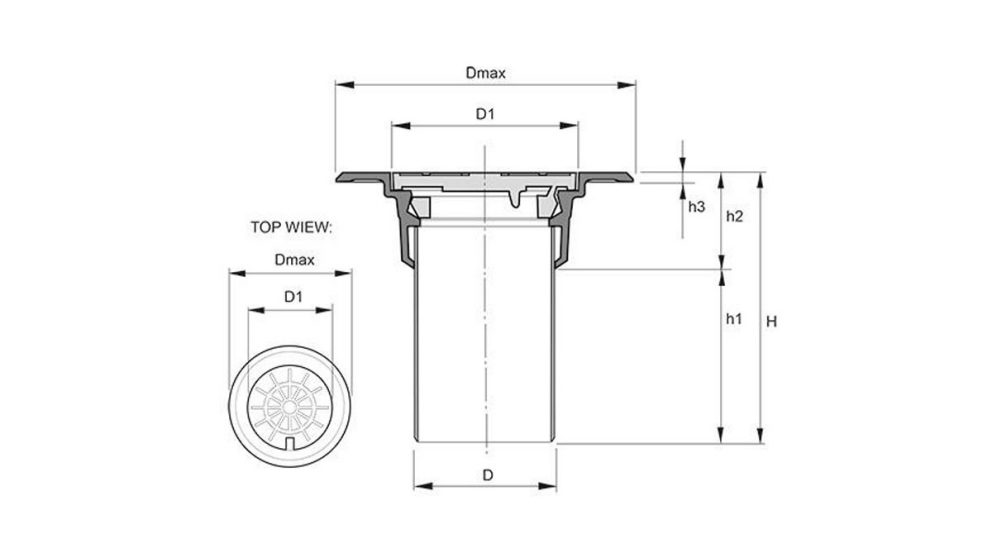 Measurement drawing telescope cover T20 round