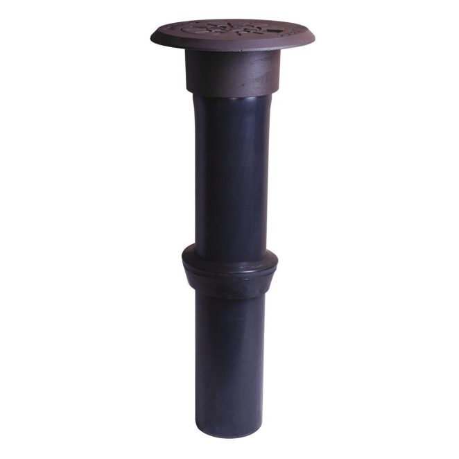 PVC iron chamber telescopic top 160 with round frame and cover black