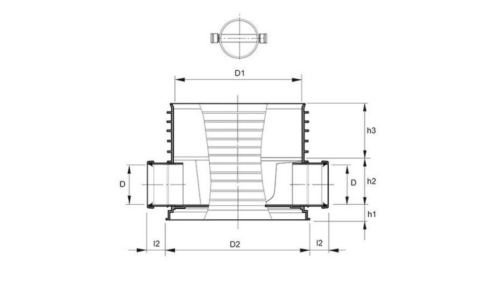 Measurement drawing Pro600 Straight long connections