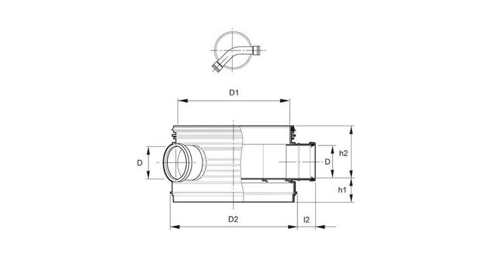 Measurement drawing Polar Pro 1000 Chamber 45 gr avvinklad