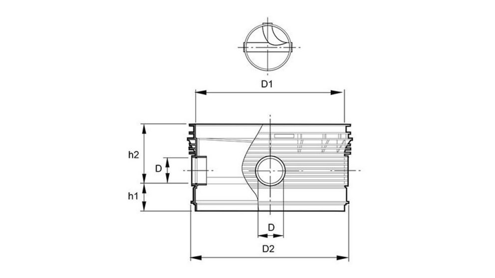 Measurement drawing Polar Pro 1000 Chamber 90 gr enkelavgr. hoger