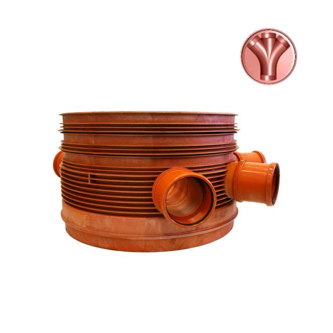 PRO 1000 Straight through base with two side branches 160 45deg Type 2