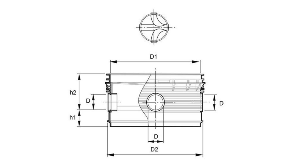Measurement drawing Polar Pro 1000 Chamber 90 gr dubbelavgrenad