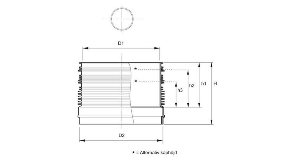 Measurement drawing Polar Pro 1000 Empy bottom without connections