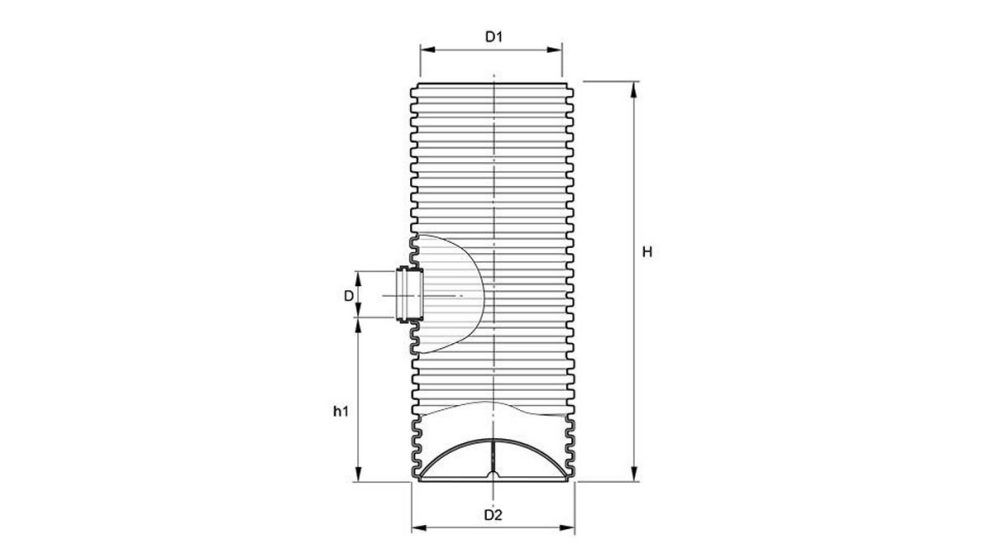 Measurement drawing Stormwater chamber without water lock