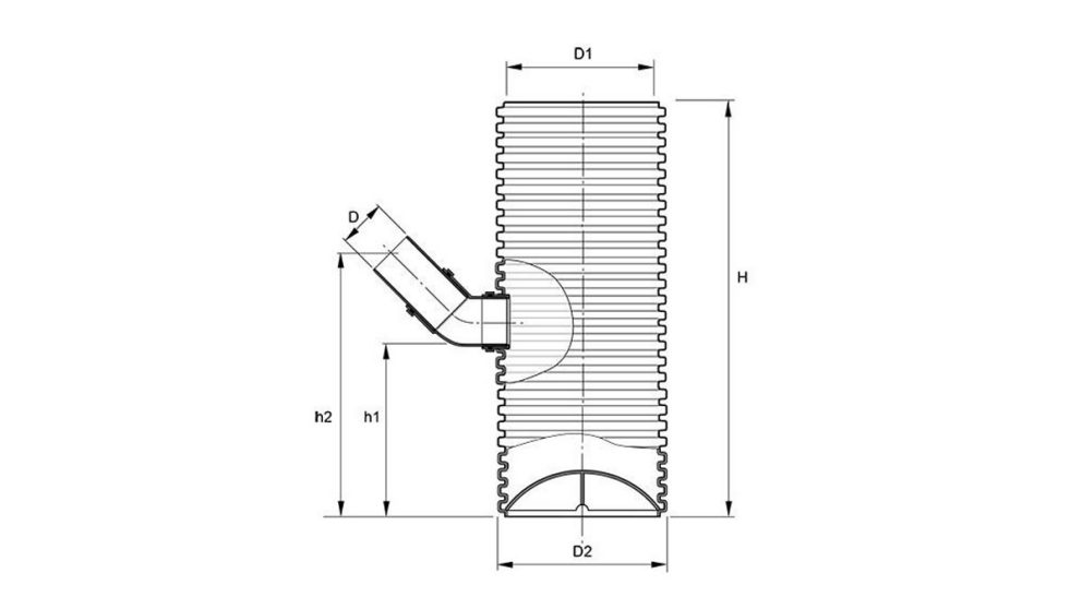 Measurement drawing Stormwater chamber with water lock