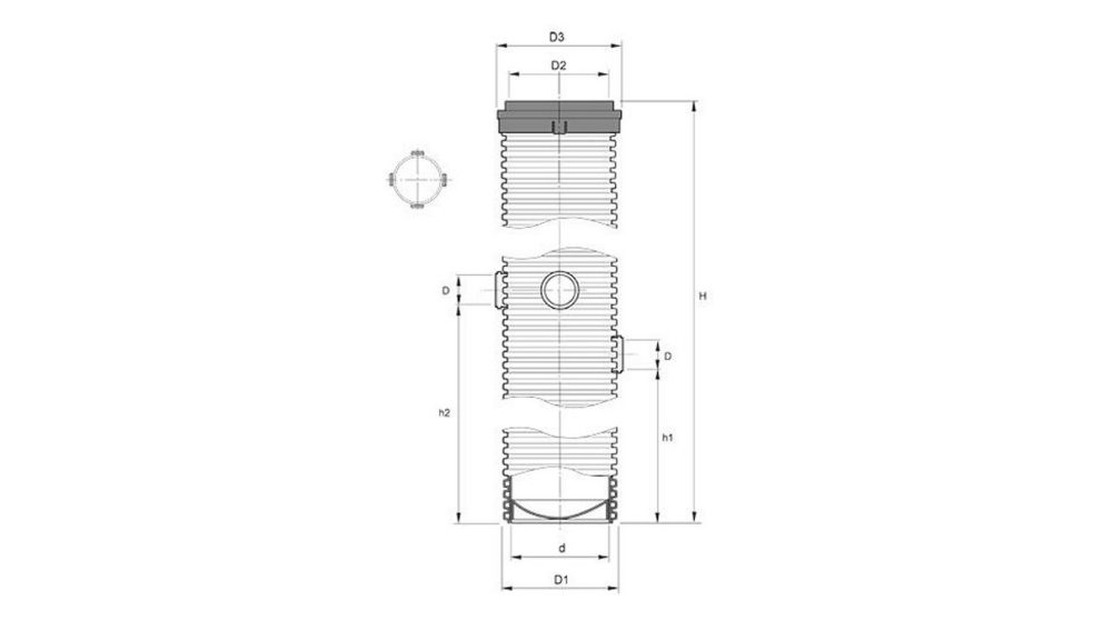 Measurement drawing Drainage chamber