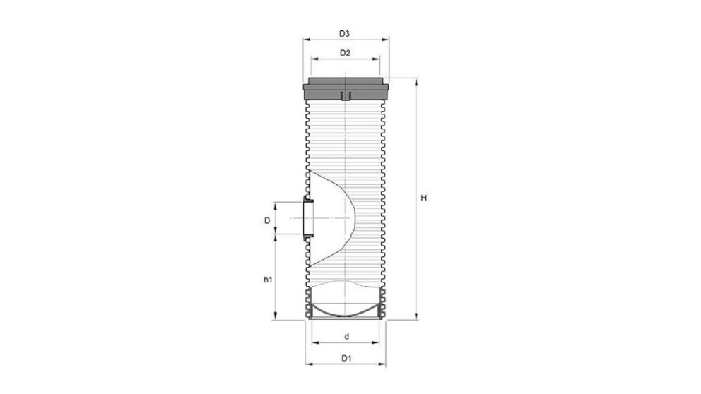Measurement drawing 400 Rainwater chamber Black