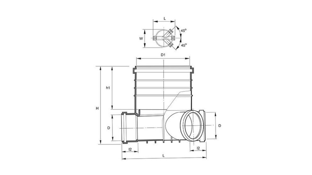 Measurement drawing Polar PP insp chamber 400 branched