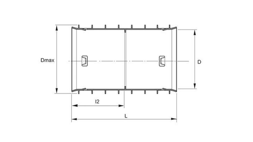 Measurement drawing Corrected Double socket for DW pipe