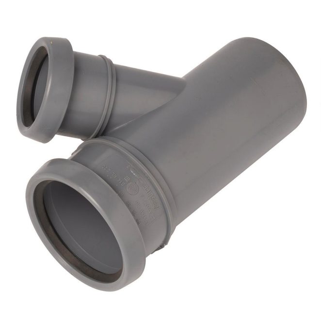 PP Soil branch 75-50 mm 45deg grey Nordic
