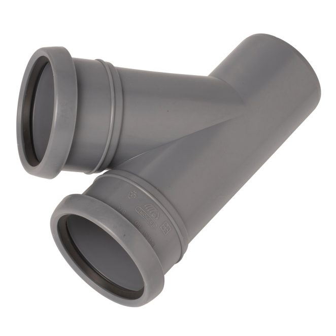 PP Soil branch 75-75 mm 45deg grey Nordic