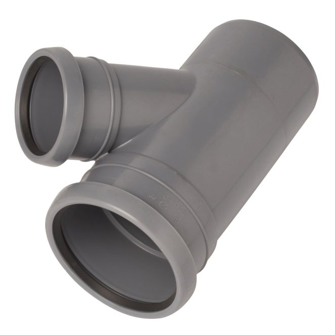 PP Soil branch 110-75 mm 45deg grey Nordic