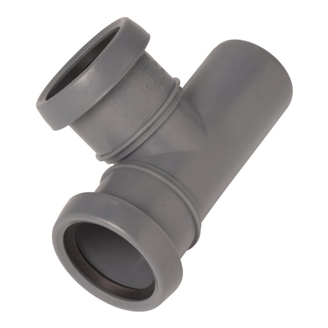 PP Soil branch 50-50 mm 90deg grey Nordic