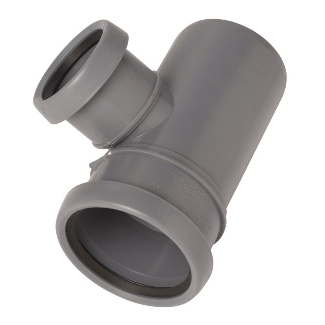 PP Soil branch 75-50 mm 90deg grey Nordic