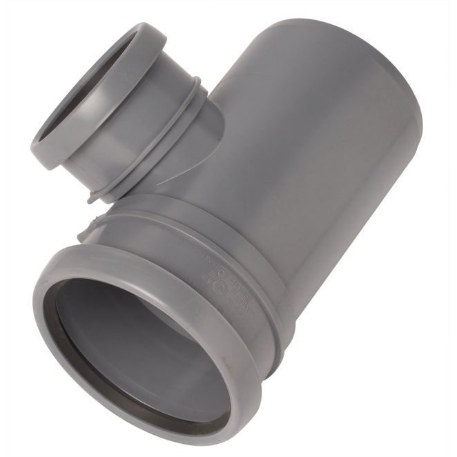 PP Soil branch 110-75mm 90deg grey Nordic