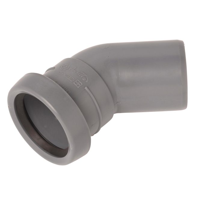 PP Soil bend 50 mm 45deg grey Nordic