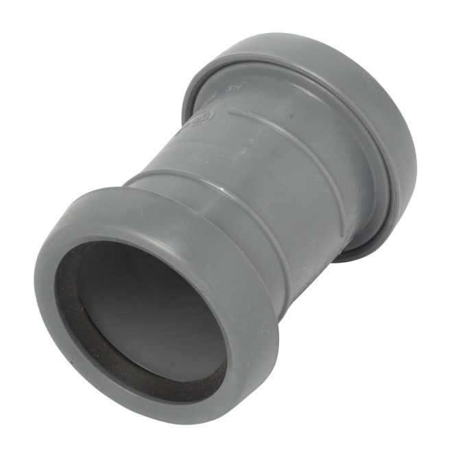 PP Soil double socket 50mm grey Nordic