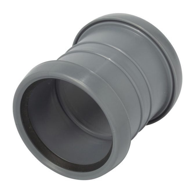 PP Soil double socket 75mm grey Nordic