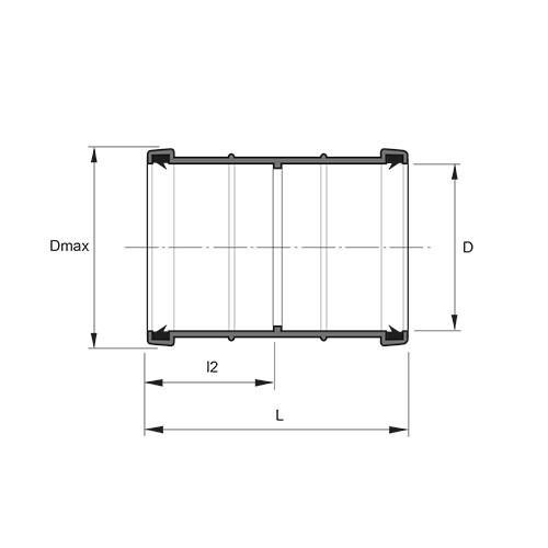 Measurement drawing Double socket