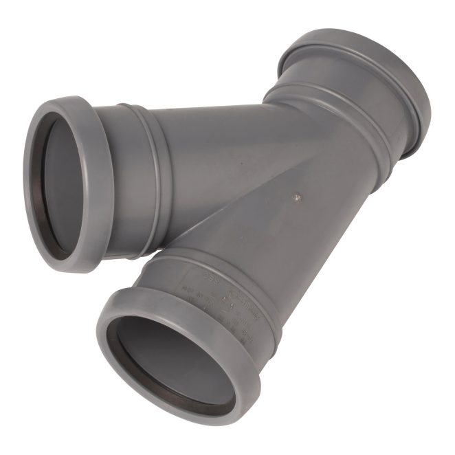 PP Soil branch 75-75mm 45deg allsocket grey Nordic