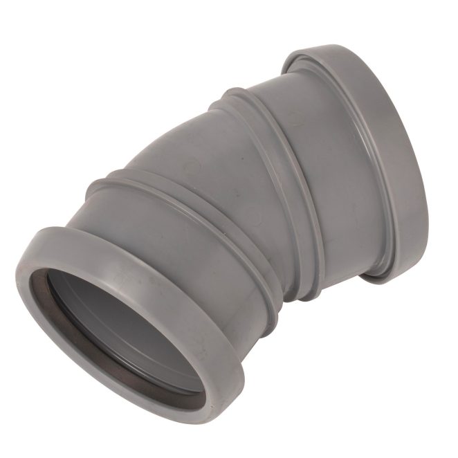PP Soil bend 75 mm 30deg allsocket grey Nordic