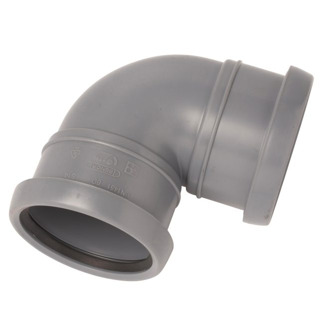PP Soil bend 75 mm 90deg allsocket grey Nordic