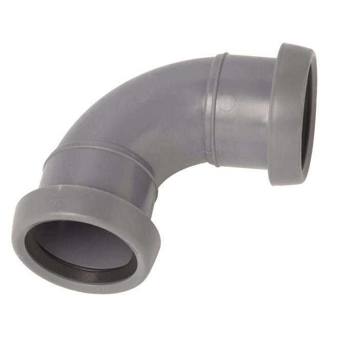 PP Soil long bend 50 mm 90deg allsocket grey Nordic