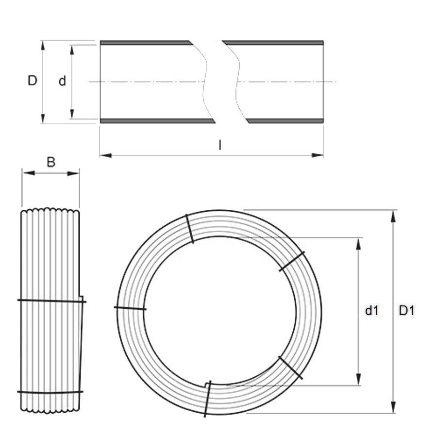 Measurement drawing coil and smooth pipe Optimal cable