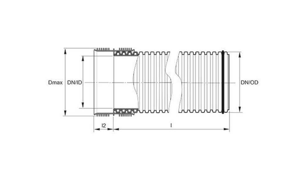 Rainwater pipe with socket and rubber sealing