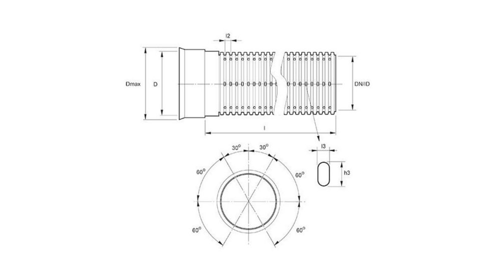 Measurement drawing PVC Drainage pipe