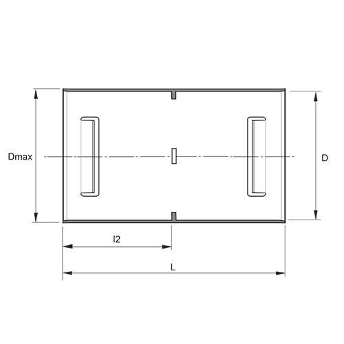 Measurement drawing Smooth Double socket PP for DW pipe