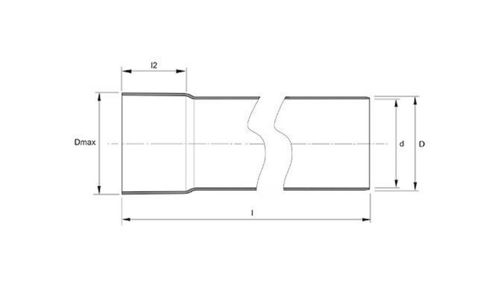 Measurement drawing Smooth Cable with cone socket